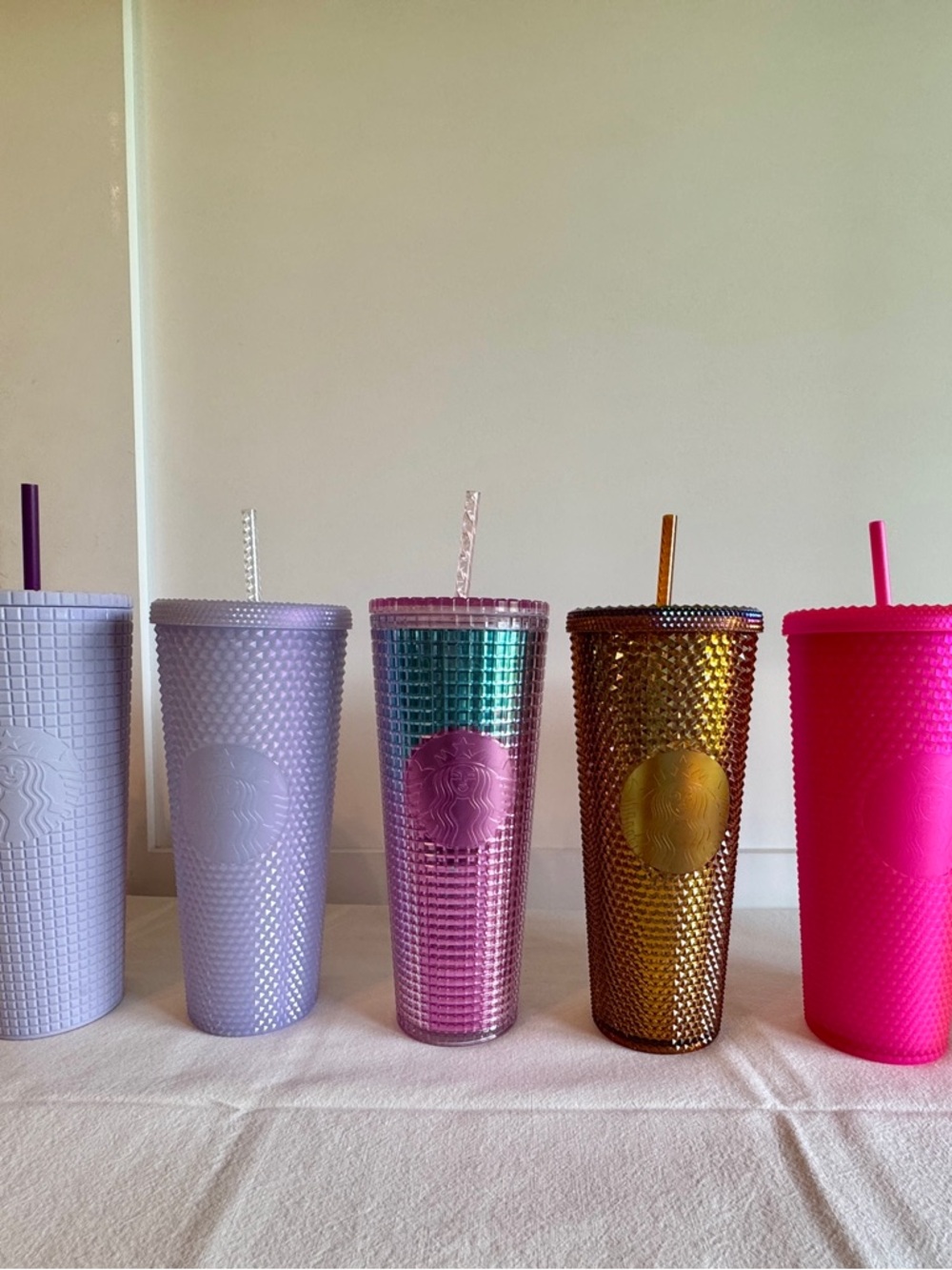 Starbucks  Tumblers in Red, Lavender, Iridescent, Gold, Hot Pink & Black.